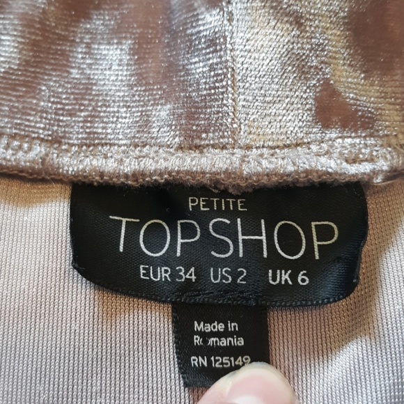 TOPSHOP women's size 2 blush velour a line mini - Picture 3 of 5
